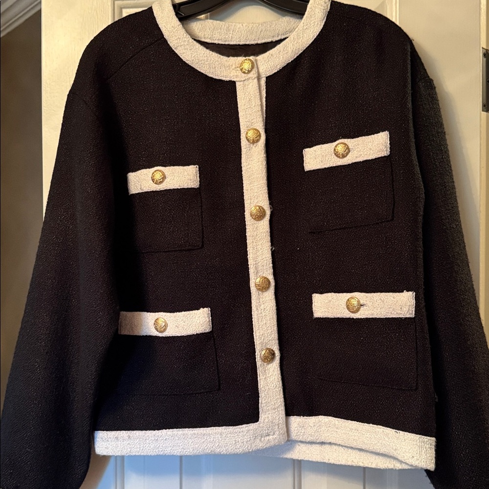Anthropologie Black and White Jacket